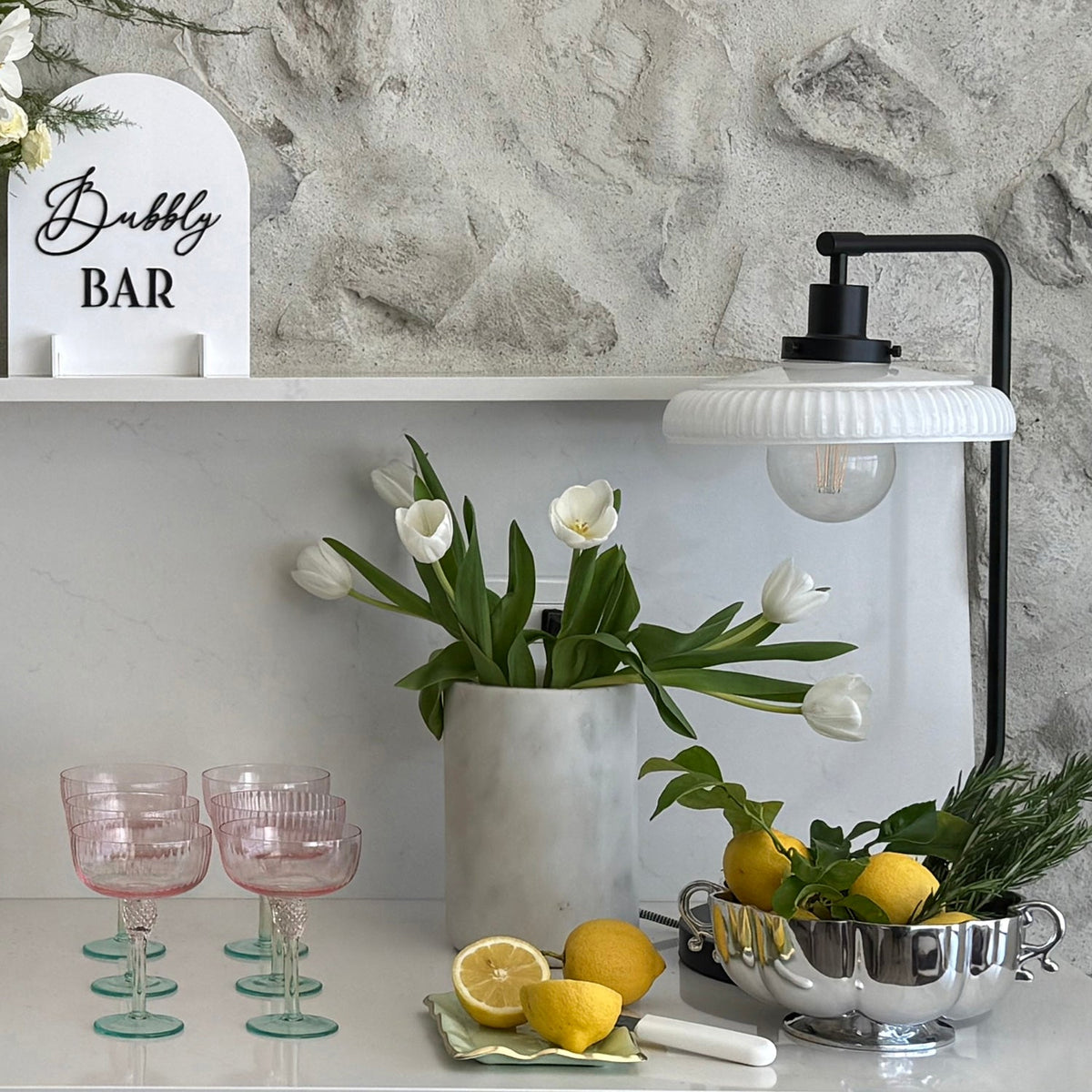 Glass Aquarelle Coupe Set 4 (Multi) - Glass Close Up | Bone & Brass