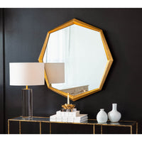 Hadley Gold Leaf Octagon Mirror - Mirror Detail | Bone & Brass