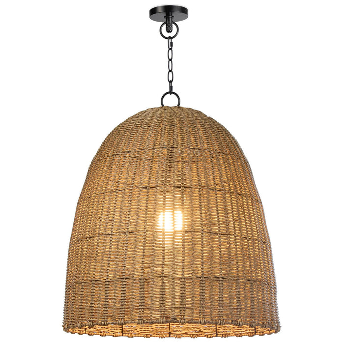 Beehive Outdoor Pendant Large Weathered Natural - Pendant Close Up | Bone & Brass
