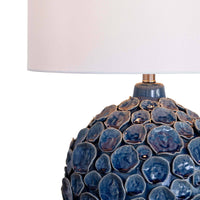 Lucia Ceramic Table Lamp Blue - Lamp Shade Detail | Bone & Brass