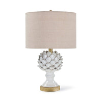 Leafy Artichoke Ceramic Table Lamp Off White | Bone & Brass