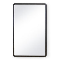 Knox Leather Rectangle Mirror Black