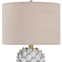 Leafy Artichoke Ceramic Table Lamp Off White - Lamp Base Detail | Bone & Brass