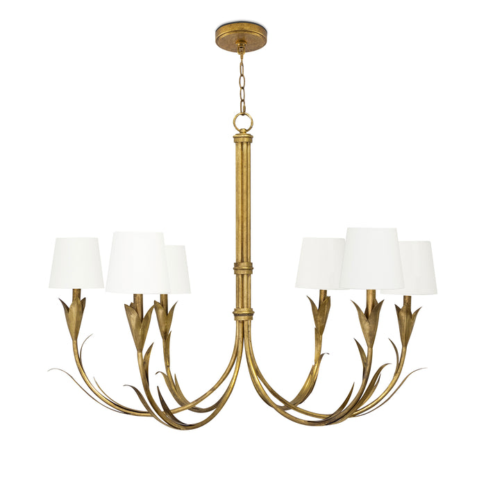 River Reed Gold Leaf Chandelier