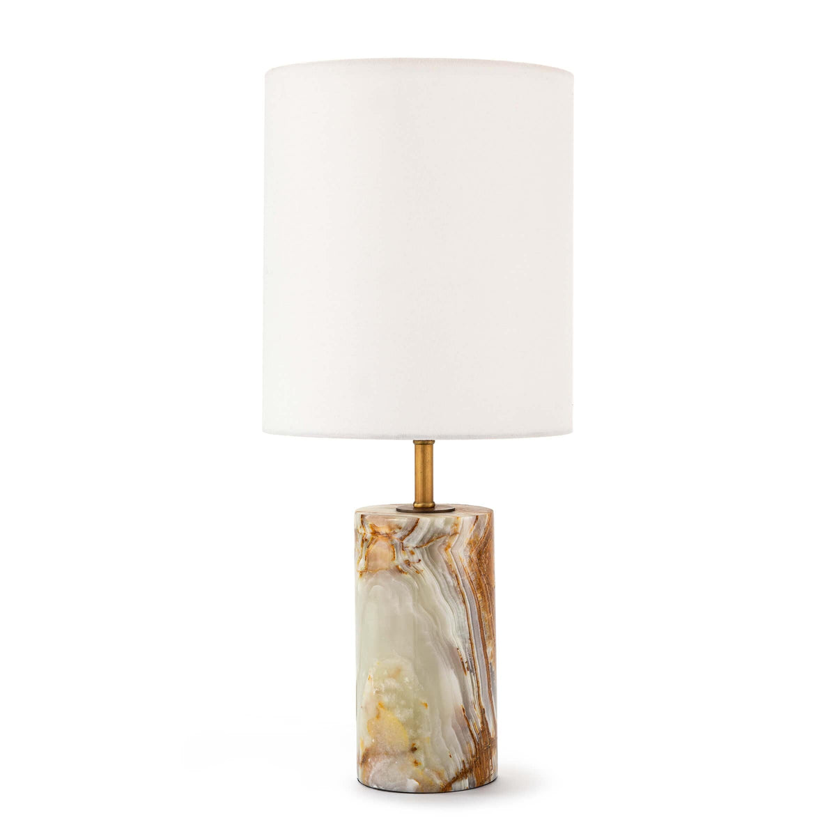 Jade Brass Mini Cylinder Lamp | Bone & Brass