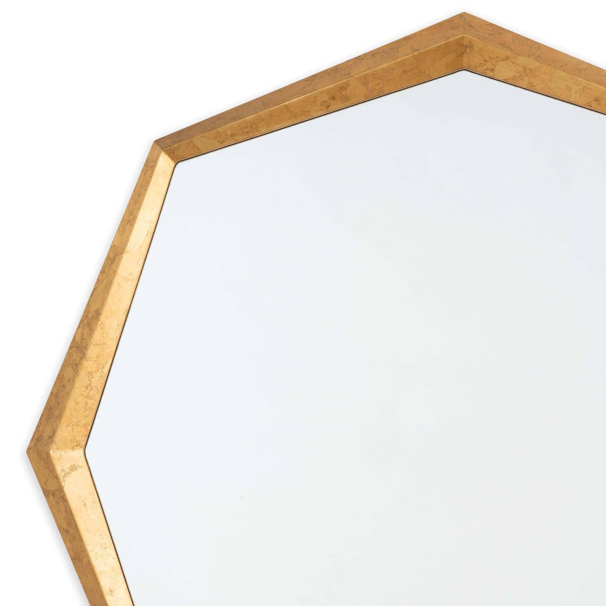 Hadley Gold Leaf Octagon Mirror - Mirror Frame Detail | Bone & Brass
