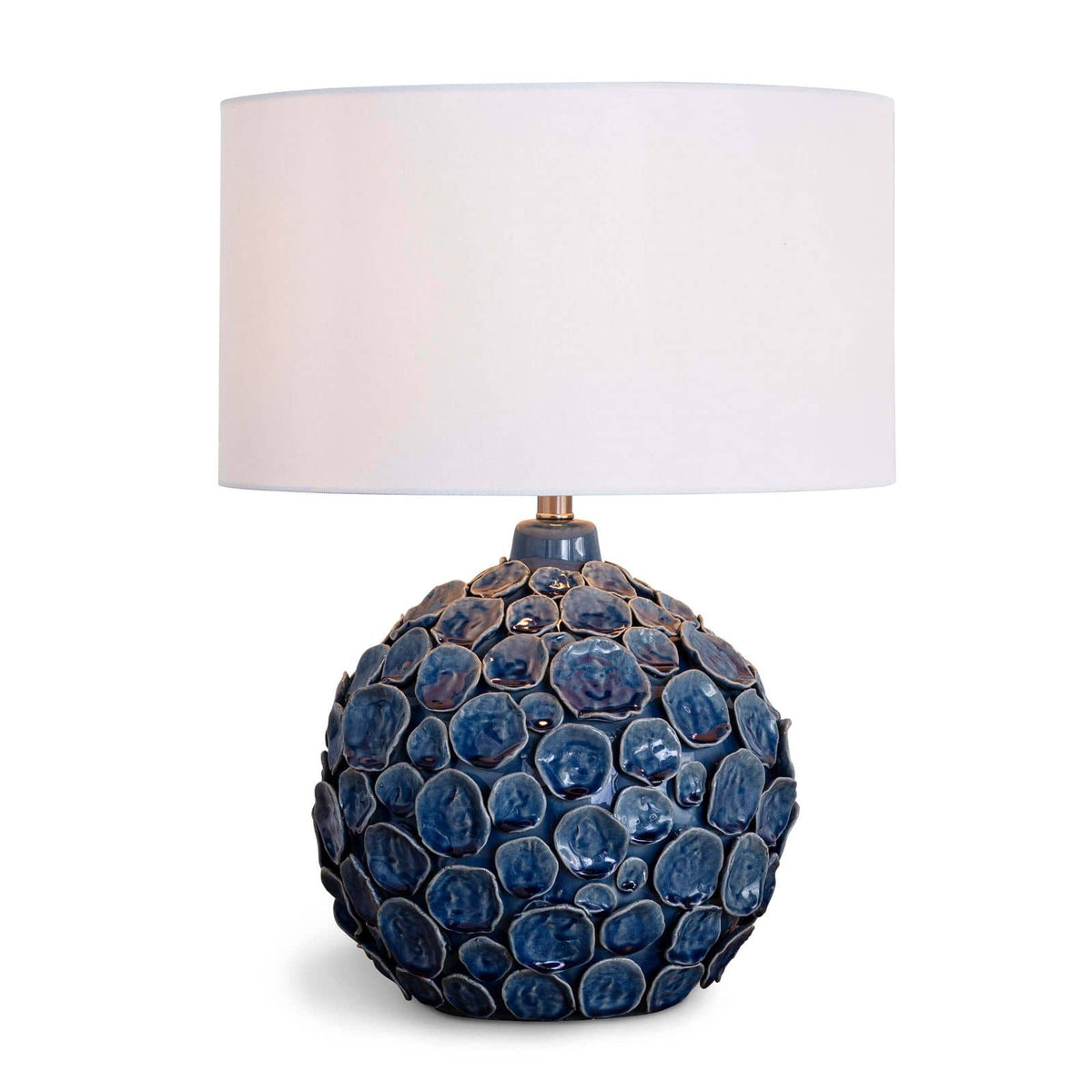 Lucia Ceramic Table Lamp Blue - Lamp Base Detail | Bone & Brass