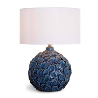Lucia Ceramic Table Lamp Blue - Lamp Base Detail | Bone & Brass