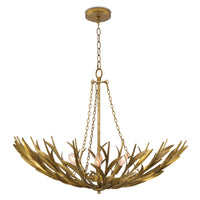 River Reed Basin Chandelier, Gold Leaf