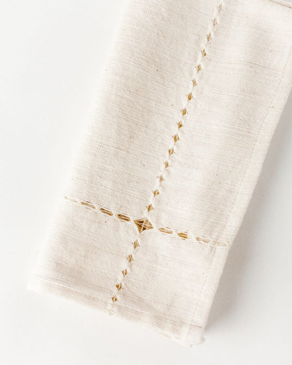Hand-Stitched Cotton Dinner Napkins