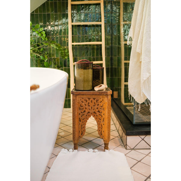 Hammered Glass Canisters with Wood Lid