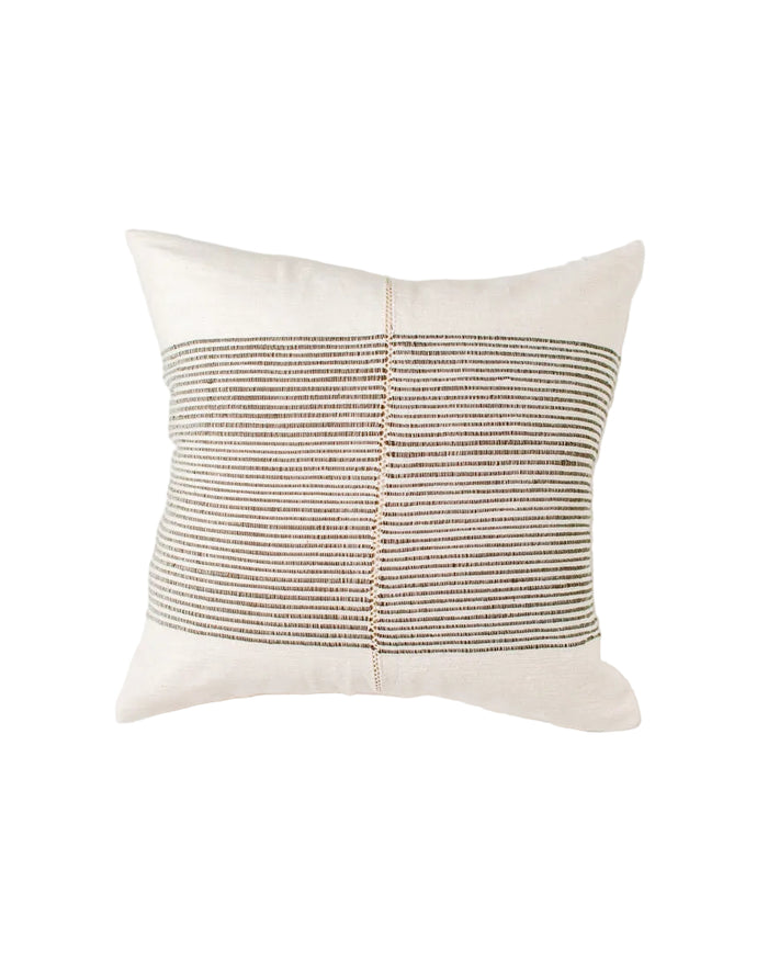 Decorative pillow with striped pattern on a white background
