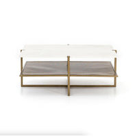 Naomi Antique Brass Coffee Table