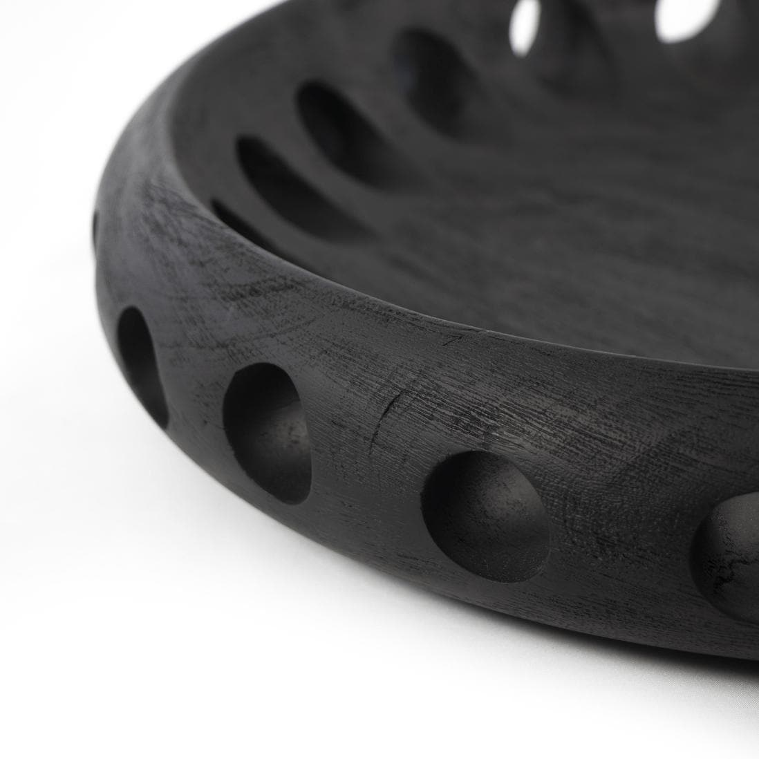 Savior Black Decorative Wood Bowl