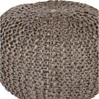 Bermuda Gray Jute Round Ottoman