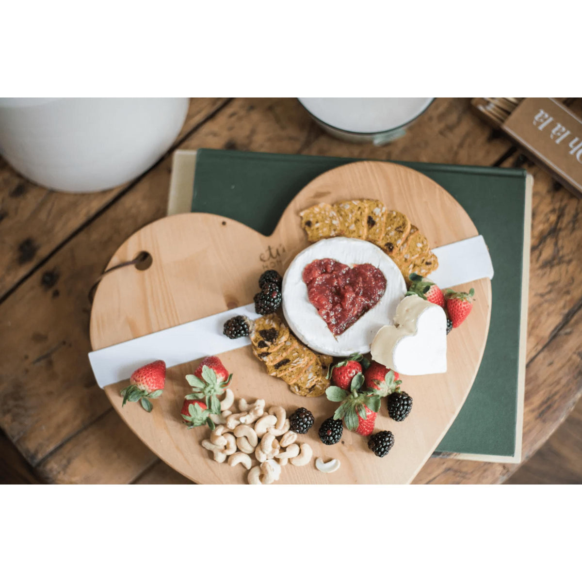 Natural Mod Heart Charcuterie Board