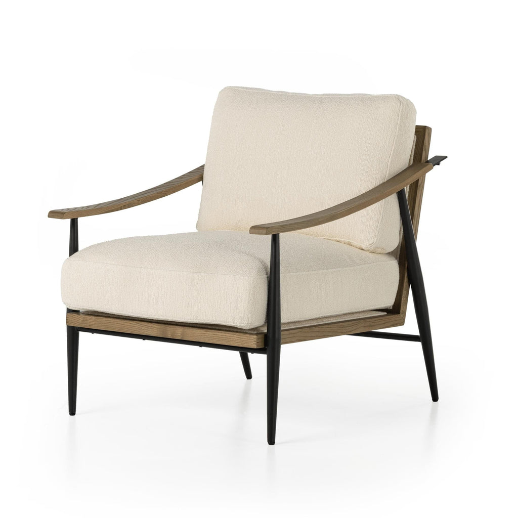 Kaitlynn Ivory Sloped Arm Chair