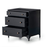 Bennett Small Black Storage Nightstand