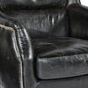Black Vintage Leather Garconniere Chair