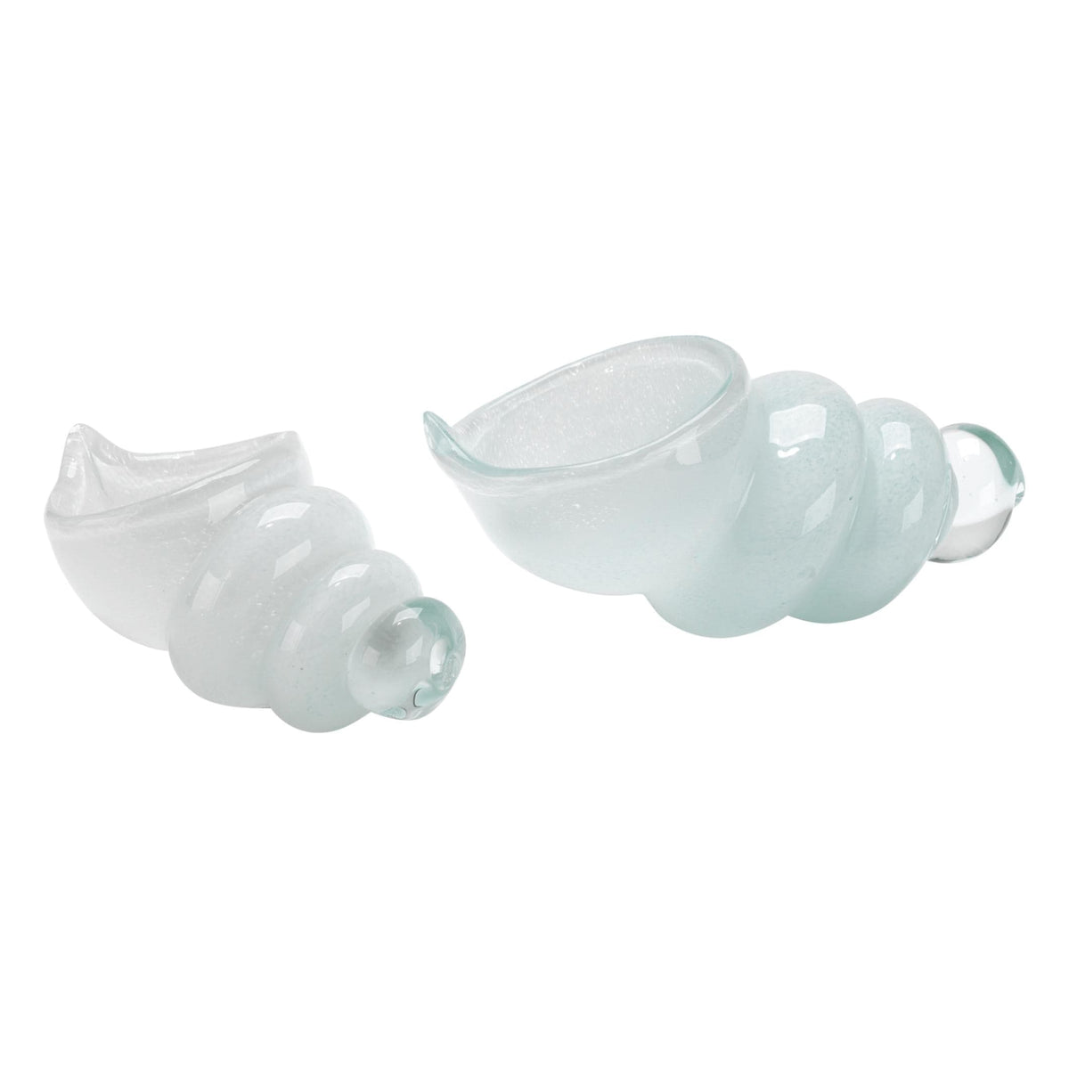 Ariel White Hand Blown Glass Shells