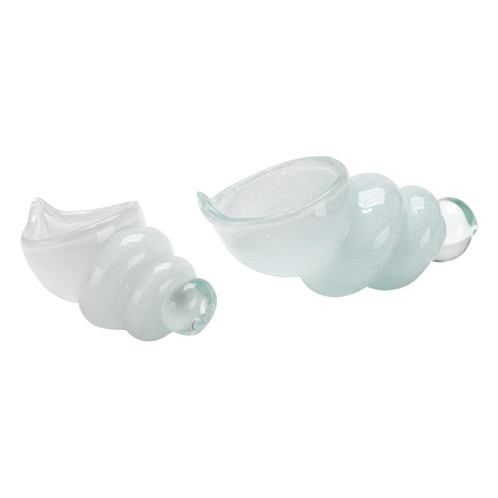 Ariel White Hand Blown Glass Shells