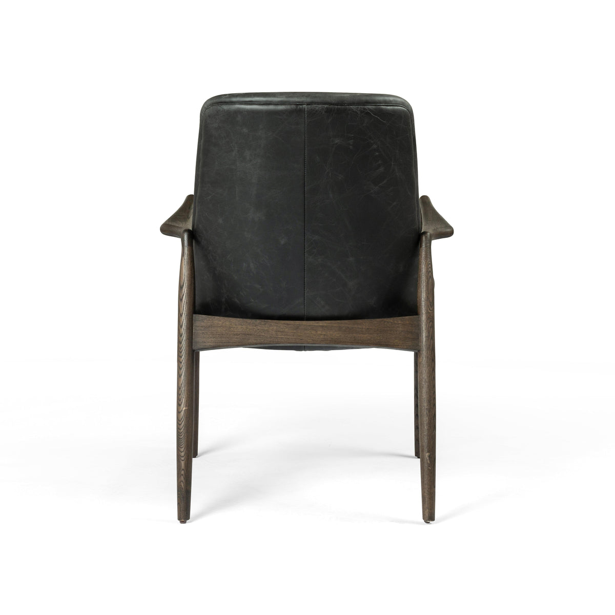 Brogan Charcoal Leather Dining Arm Chair