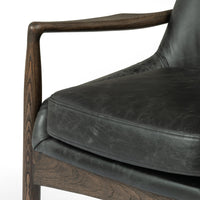 Brogan Charcoal Leather Dining Arm Chair