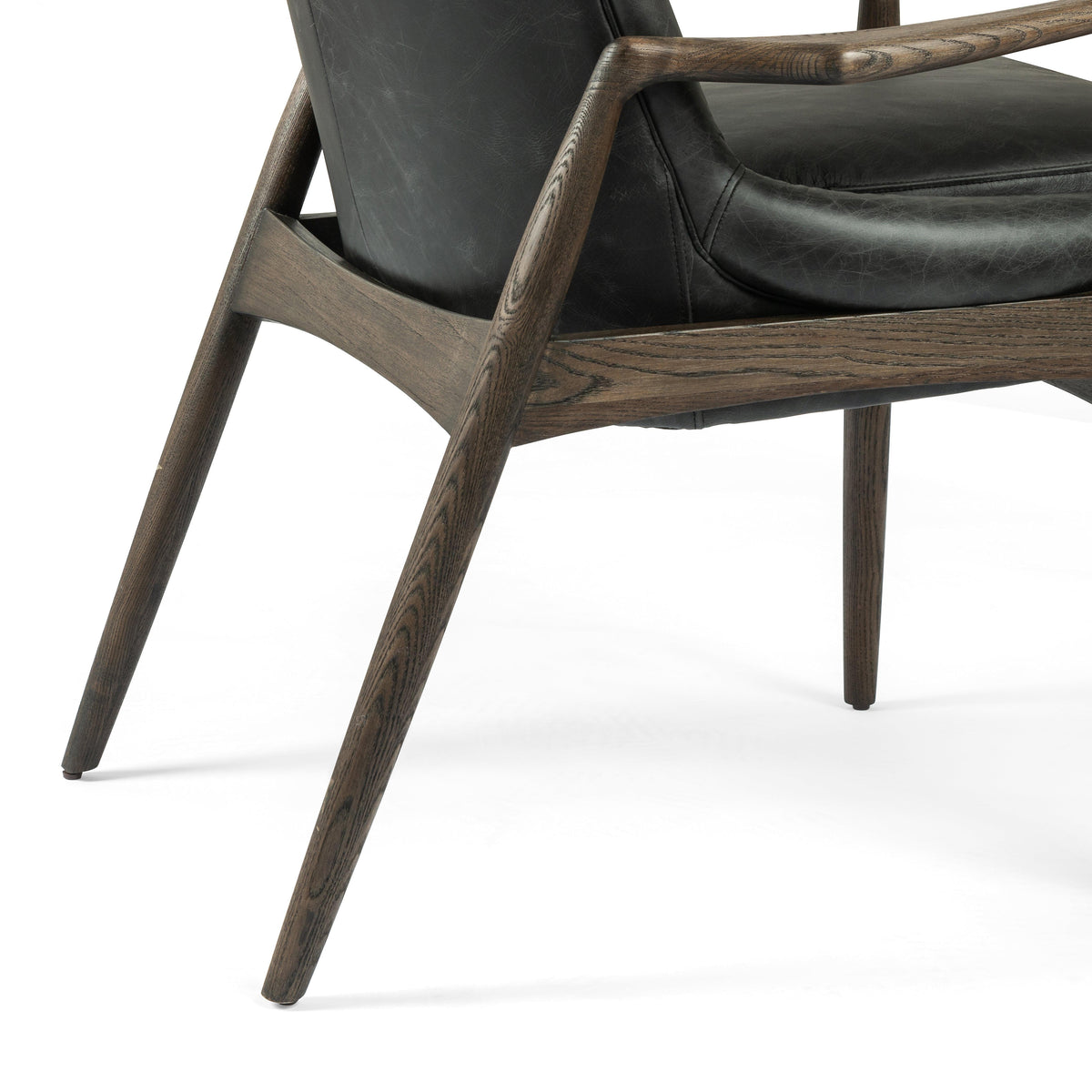 Brogan Charcoal Leather Dining Arm Chair