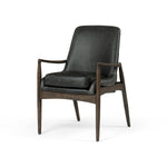 Brogan Charcoal Leather Dining Arm Chair