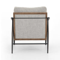 Kaitlynn Grey Twill & Iron Arm Chair