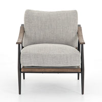 Kaitlynn Grey Twill & Iron Arm Chair