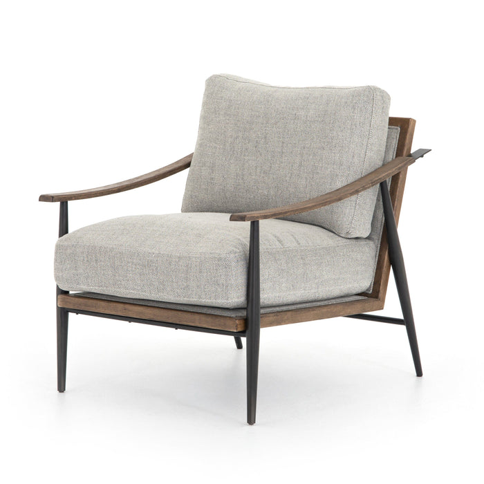 Kaitlynn Grey Twill & Iron Arm Chair