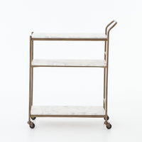 Fallon Rectangular Antique Brass Bar Cart