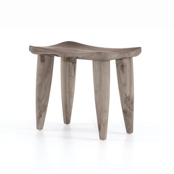 Zoe Weathered Grey Teak Outdoor Stool