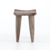 Zoe Weathered Grey Teak Outdoor Stool