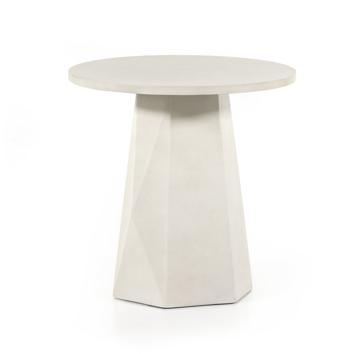 Braxton White Concrete End Table