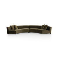 Lendry Olive Curved Sectional