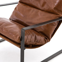 Emilio Brown Leather Sling Chair