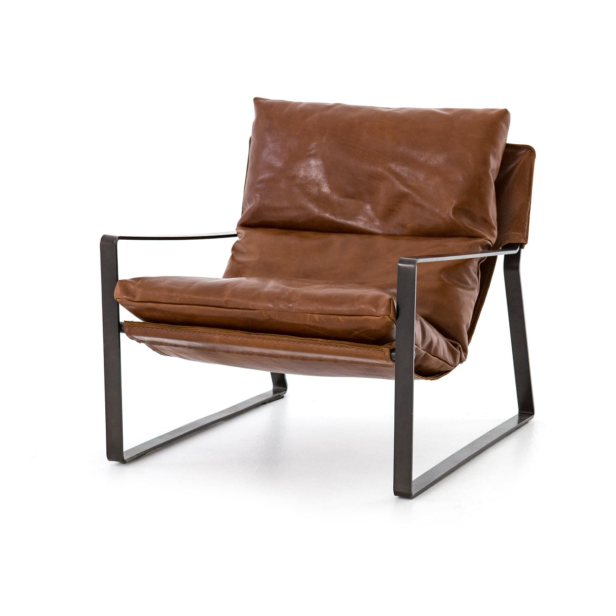 Emilio Brown Leather Sling Chair