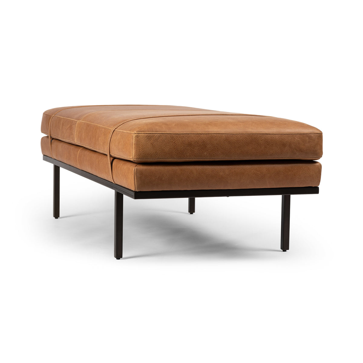 Henry Cognac Leather Accent Bench