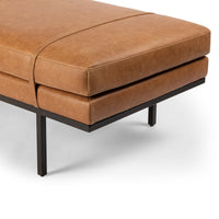 Henry Cognac Leather Accent Bench