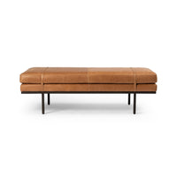 Henry Cognac Leather Accent Bench