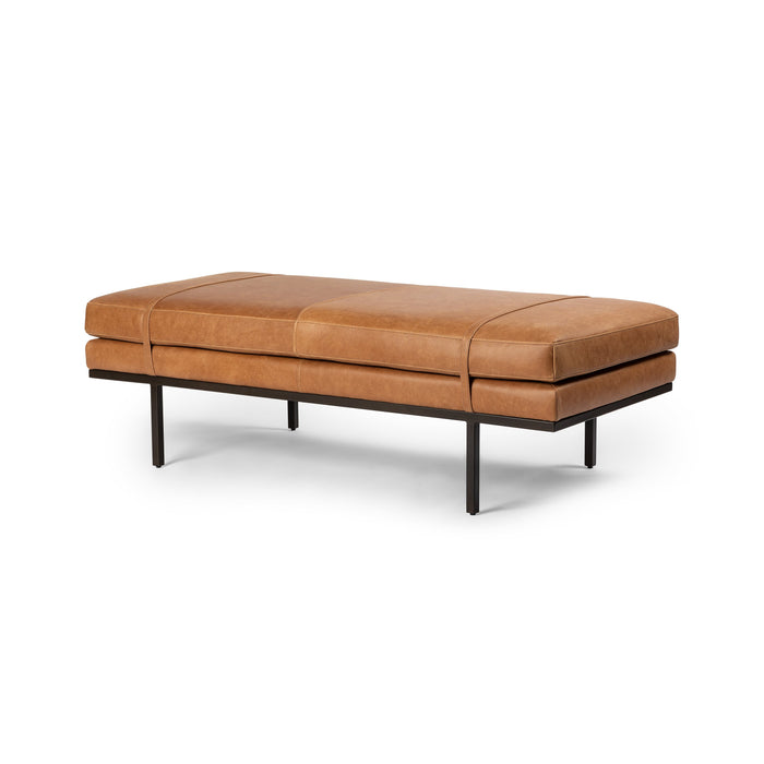 Henry Cognac Leather Accent Bench