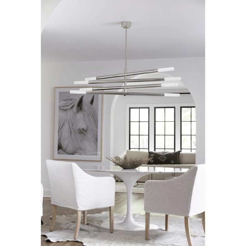 Wick Chandelier Polished Nickel