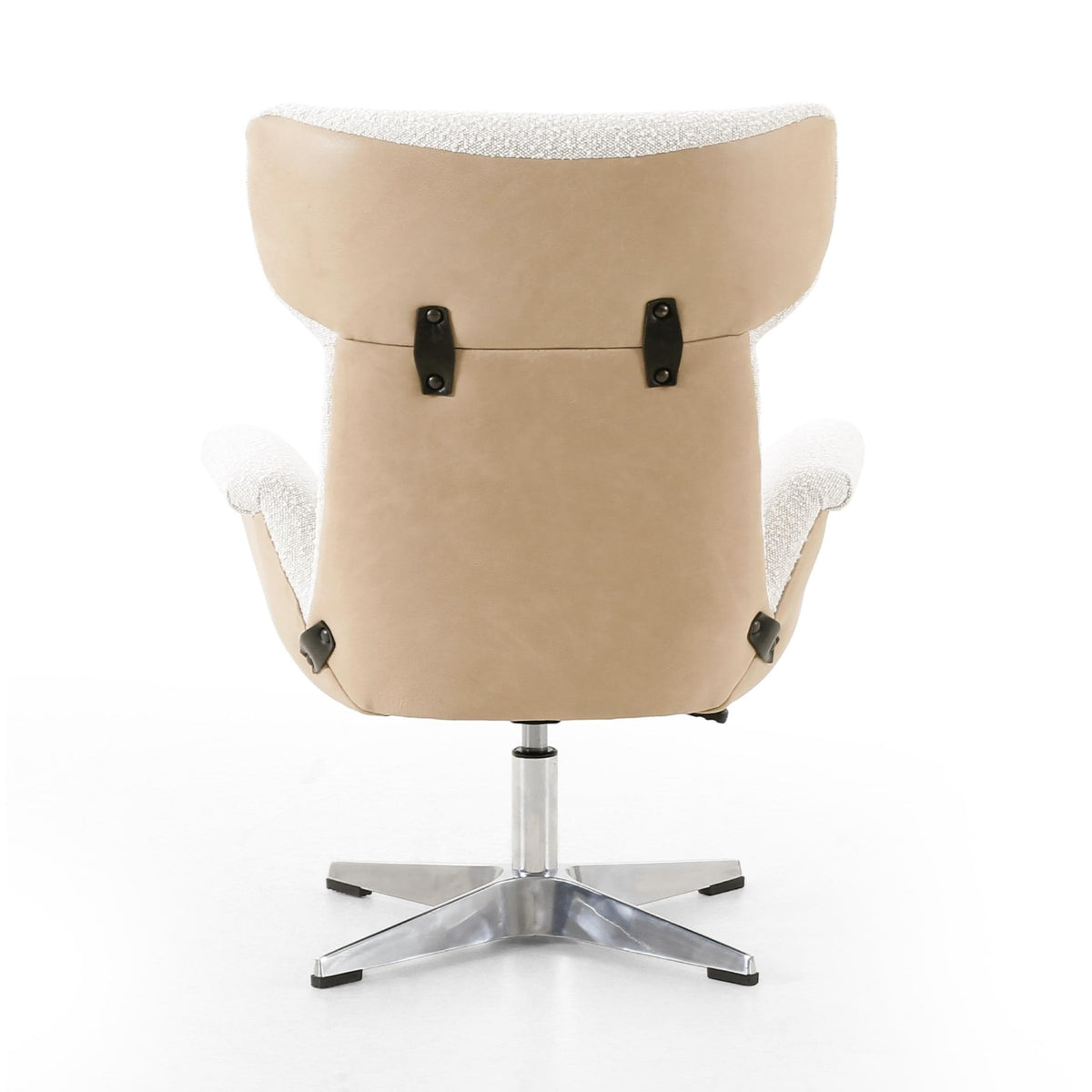 Avelino Ivory Boucle & Leather Desk Chair