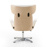 Avelino Ivory Boucle & Leather Desk Chair