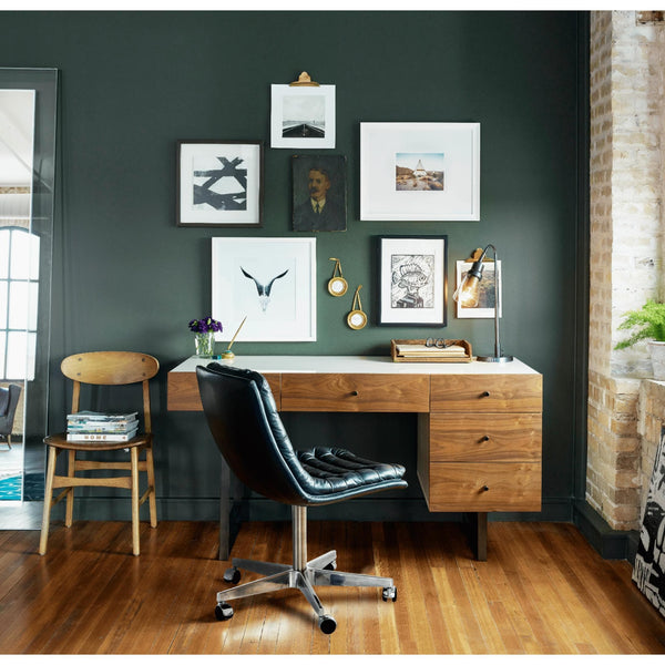 Carmel Black Leather Desk Chair