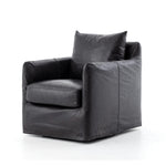 Benson Black Leather Swivel Chair