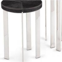 Andres Polished Nickel Hide Accent Table Set