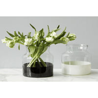 White Colorblock Flower Vase